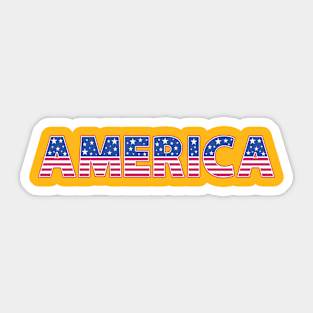 Flat USA Letter With USA Flag Color Sticker